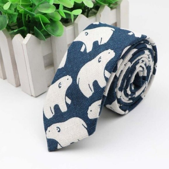 Classic Fashion Other - Necktie Polar Bear Animal print Neck tie Adult